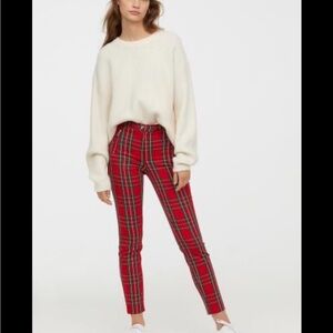 H&M Red Tartan Plaid Pants 6